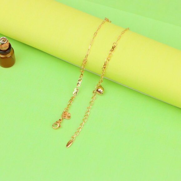 "Charming Rose Gold Anklet with Star & Circle Charms, XPAL1072 - Picture 6 of 12